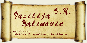Vasilija Malinović vizit kartica